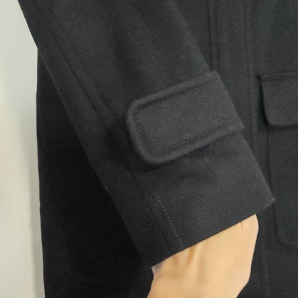 J. Crew Wool Cashmere by Nello Gori Long Coat in Black Neutral Lux Winter hood - Picture 8 of 14